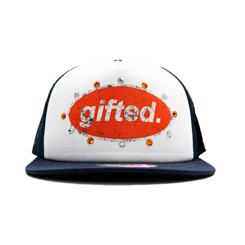 Everyone Is Gifted Hat Navy Orange