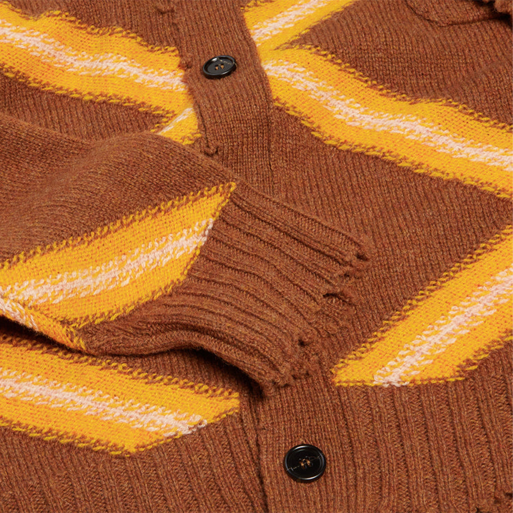 Marni Broken Macro Argyle Gauge Cardigan