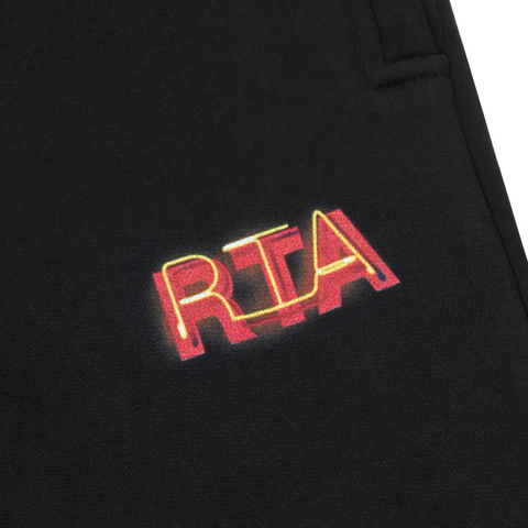 RTA Owen Black Neon Logo Sweatpants