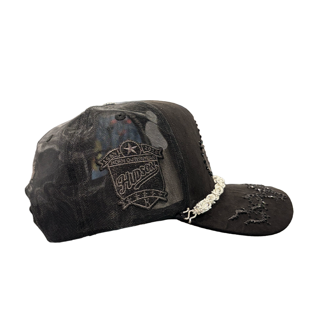 Hudson V6 Chain Diamond 777 Suede Trucker Hat