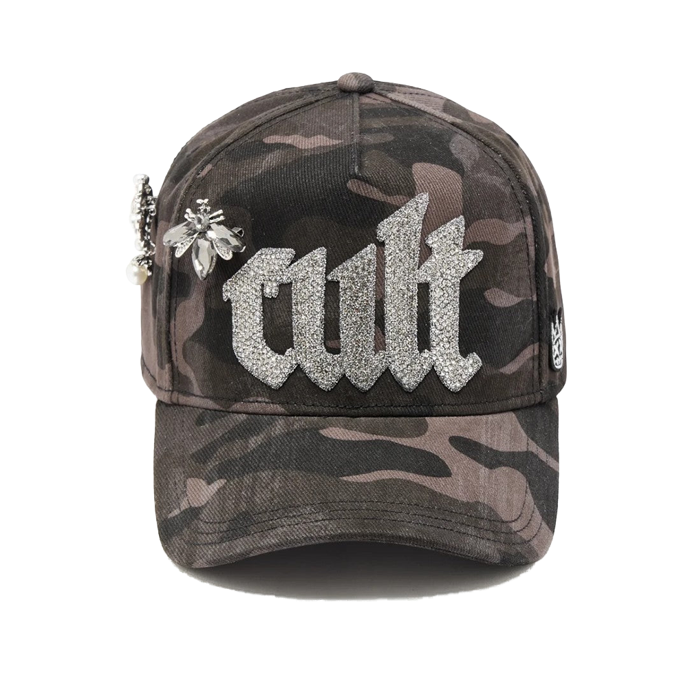 Cult's Mesh Old English Crystal Logo Trucker Hat