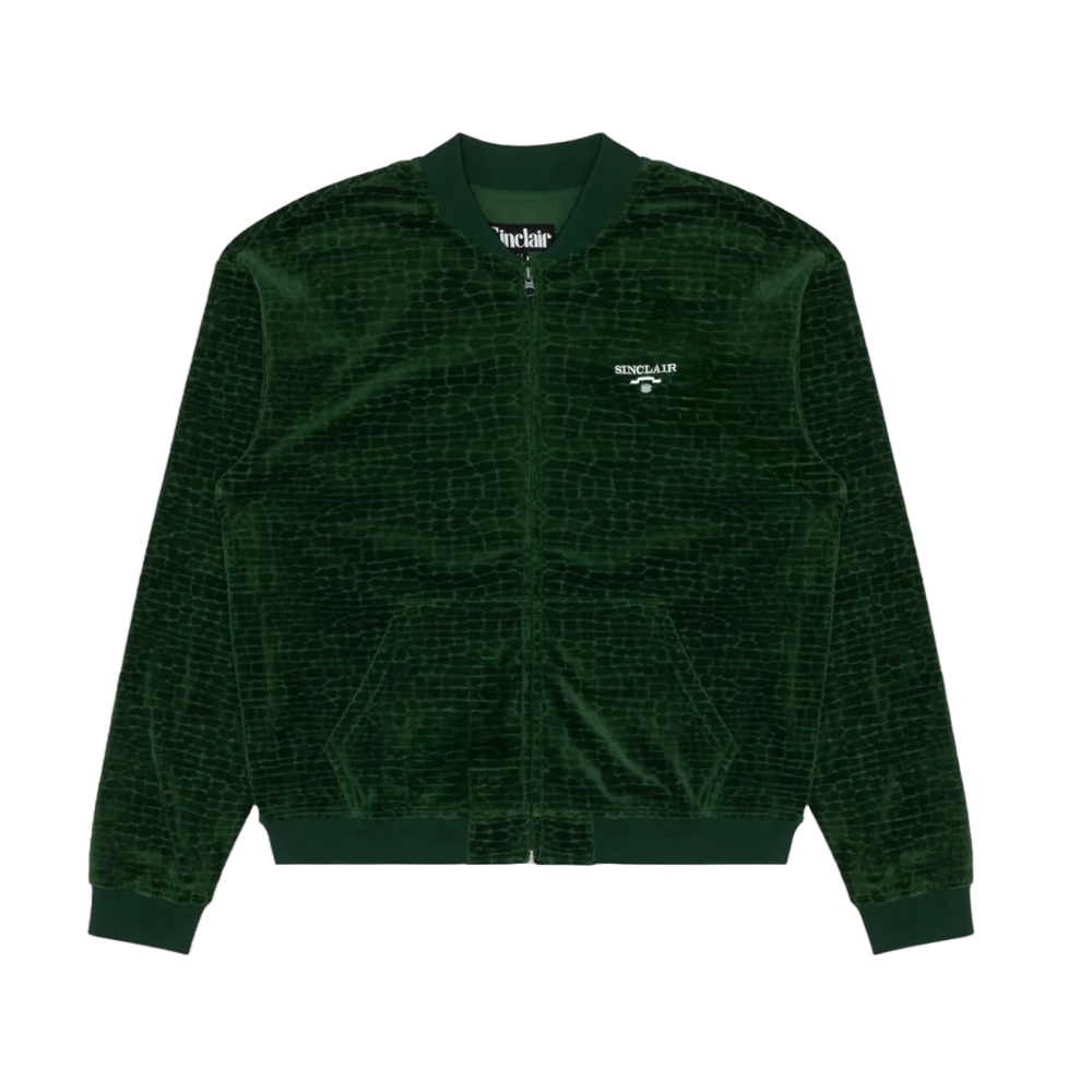 SINCLAIR CROC VELOUR TRACK JACKET GREEN