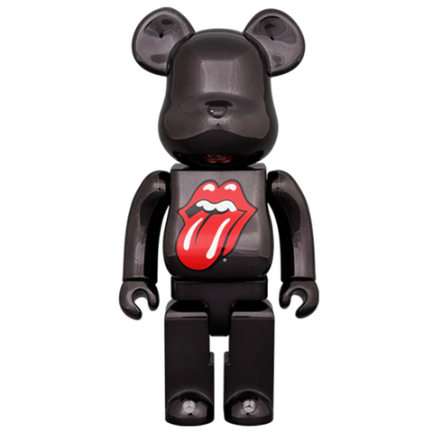 BE@RBRICK The Rolling Stones Lips & Tongue Black Chrome 1000%